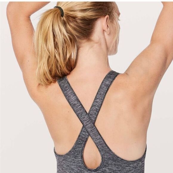 LULULEMON Black White Light Cast Grey Balance & Resist Onesie Workout Bodysuit - Picture 6 of 8